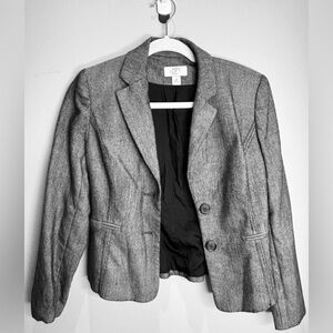 Loft Blazer, Gray and Black, Size 4P
